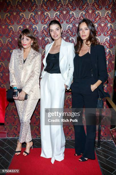 Co-executive producer Solene Leger, director Eva Dolealová and actress Jessica Heller arrive at an event where Flaunt Presents a private screening...