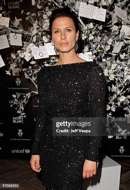 Actress Rhona Mitra attends the Montblanc Charity Cocktail hosted by The Weinstein Company to benefit UNICEF held at Soho House on March 6, 2010 in...