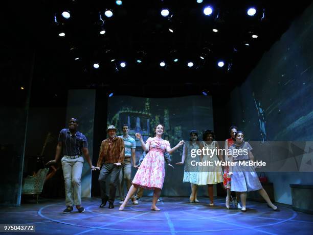 Melissa Errico and cast during a Sneak Peak of the Irish Repertory Theatre Production of 'On A Clear Day You Can See Forever' at the Irish Repertory...