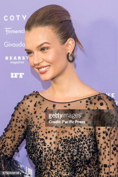 Josephine Skriver wearing dress by Zuhair Murad attends 2018 Fragrance Foundation Awards at Alice Tully Hall at Lincoln Center.