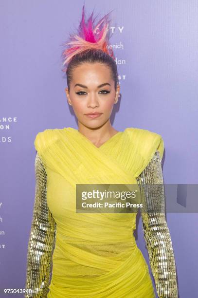 Rita Ora wearing dress by Tom Ford attends 2018 Fragrance Foundation Awards at Alice Tully Hall at Lincoln Center.