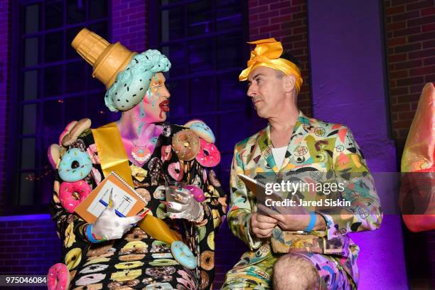 Acid Betty and Alan Cumming attend the 2018 High Line Hat Party at the The High Line on June 14, 2018 in New York City.