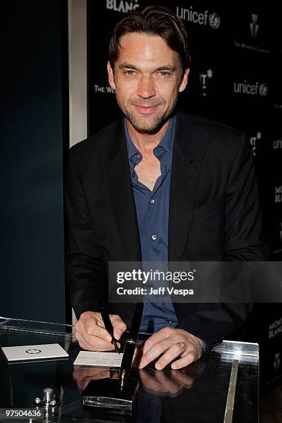 Actor Dougray Scott attends the Montblanc Charity Cocktail hosted by The Weinstein Company to benefit UNICEF held at Soho House on March 6, 2010 in...