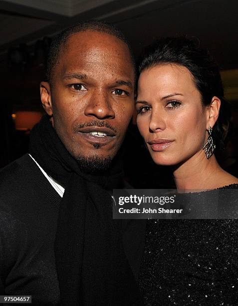 Actor Jamie Foxx and actress Rhona Mitra attend the Montblanc Charity Cocktail hosted by The Weinstein Company to benefit UNICEF held at Soho House...