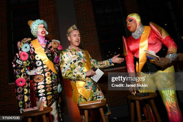 Acid Betty, Alan Cumming and Vi Vacious attend the 2018 High Line Hat Party at the The High Line on June 14, 2018 in New York City.