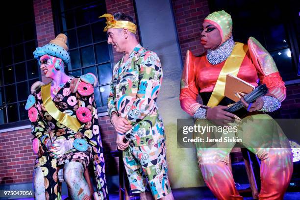 Acid Betty, Alan Cumming and Vi Vacious attend the 2018 High Line Hat Party at the The High Line on June 14, 2018 in New York City.