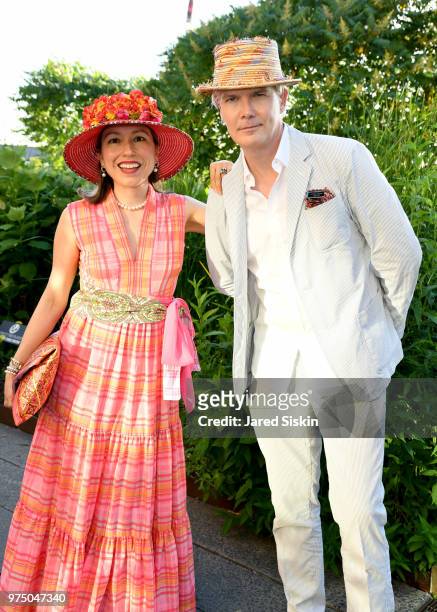 Marisol Deluna and Rod Keenan attend the 2018 High Line Hat Party at the The High Line on June 14, 2018 in New York City.