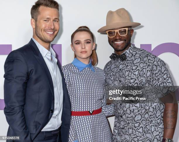 Actors Glen Powell, Zoey Deutch and Taye Diggs attend the New York special screening of the Netflix film 'Set It Up' at AMC Loews Lincoln Square.