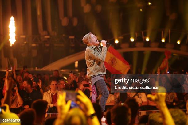 May 2018, Portugal, Lisbon: Hungary's AWS standing on the stage during the second dress rehearsal of the second semi final at the Eurovision Song...