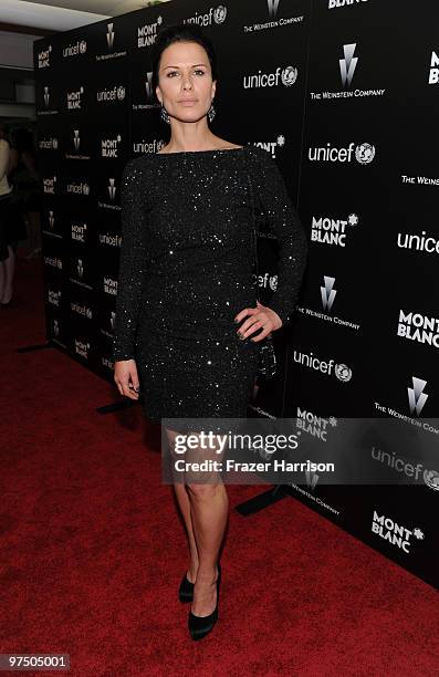 Actress Rhona Mitra arrives at the Montblanc Charity Cocktail Hosted By The Weinstein Company To Benefit UNICEF held at Soho House on California. On...