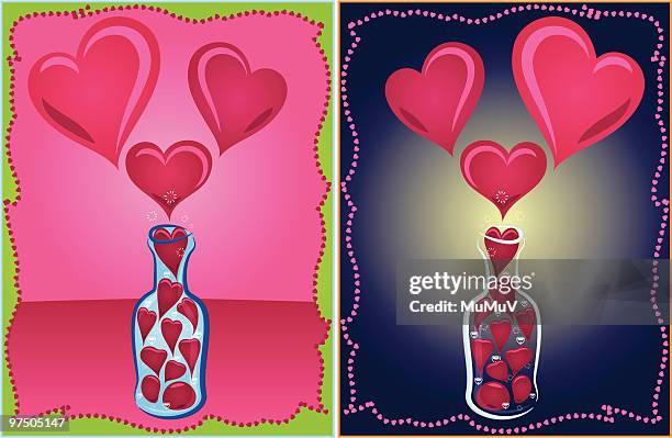 ilustraciones, imágenes clip art, dibujos animados e iconos de stock de amor en una botella - afrodisíaco
