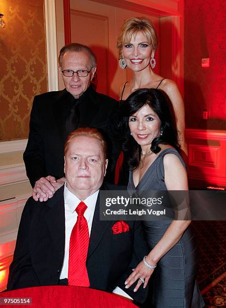 Larry King, Shawn Southwick King and Larry Flynt'Althea Flynt attend the 2010 An Evening with Larry King and Friends Gala at the Ritz-Carlton Hotel...