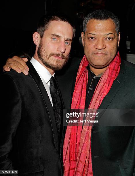 Actors Clemens Schick and Laurence Fishburne attend the Montblanc Charity Cocktail hosted by The Weinstein Company to benefit UNICEF held at Soho...