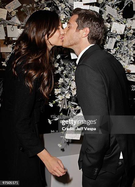 Actors Odette Yustman and Dave Annable attend the Montblanc Charity Cocktail hosted by The Weinstein Company to benefit UNICEF held at Soho House on...