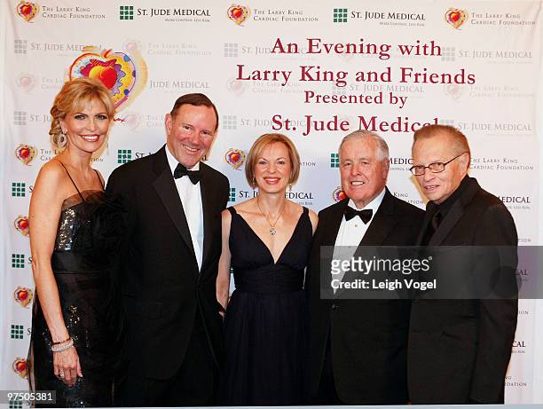 Shawn Southwick-King, Donald Graham, Elizabeth Nabel and Michael E. Heisley attend the 2010 An Evening with Larry King and Friends Gala at the...
