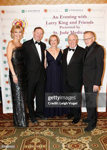 Shawn Southwick-King, Donald Graham, Elizabeth Nabel and Michael E. Heisley attend the 2010 An Evening with Larry King and Friends Gala at the...