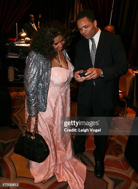 Aretha Franklin and Jesse Jackson Jr. Attend the 2010 An Evening with Larry King and Friends Gala at the Ritz-Carlton Hotel on March 6, 2010 in...