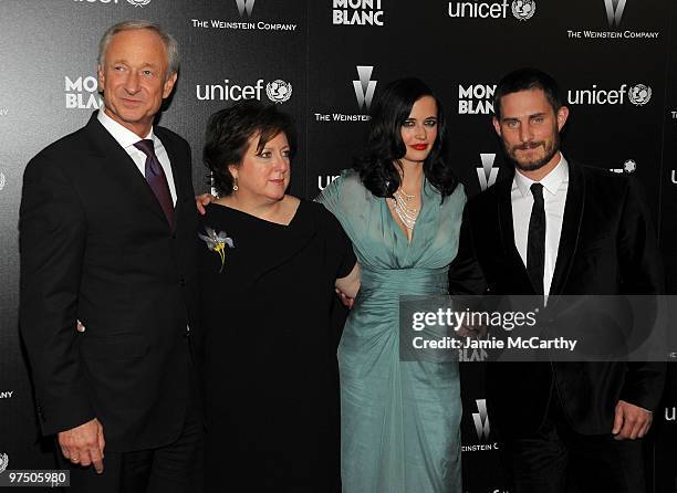 Of Mont Blanc International Lutz Bethge, President and CEO of U.S. Fund for UNICEF Caryl Stern and actors Eva Green and Clemens Schick arrive at the...