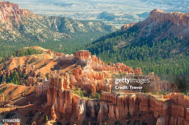 bryce canyon with landscape in background, bryce canyon national park, utah, usa - bryce canyon stock pictures, royalty-free photos & images