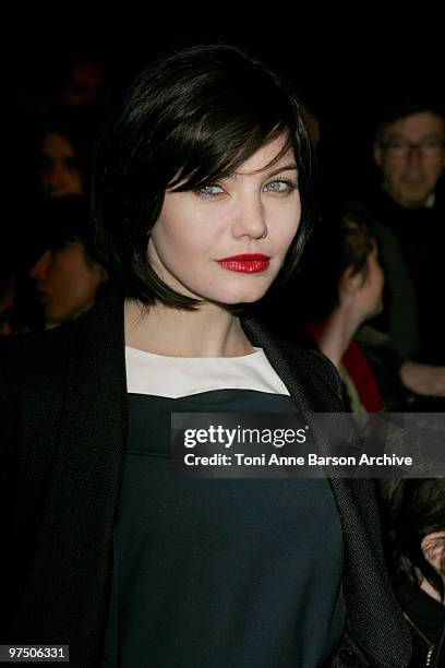 Delphine Chaneac attends the Karl Lagerfeld Ready to Wear show as part of the Paris Womenswear Fashion Week Fall/Winter 2011 at Espace Ephemere...