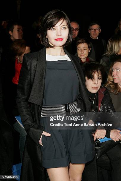 Delphine Chaneac attends the Karl Lagerfeld Ready to Wear show as part of the Paris Womenswear Fashion Week Fall/Winter 2011 at Espace Ephemere...