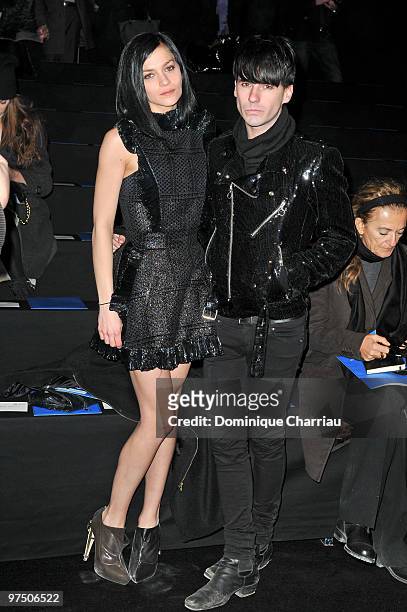 Leigh Lezark and Geordon Nicol from The Misshapes attend the Karl Lagerfeld Ready to Wear show as part of the Paris Womenswear Fashion Week...