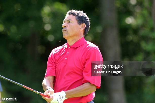 Rafael Gomez of Argentina in action during the first round of the 2018 Senior Italian Open presented by Villaverde Resort played at Golf Club Udine...