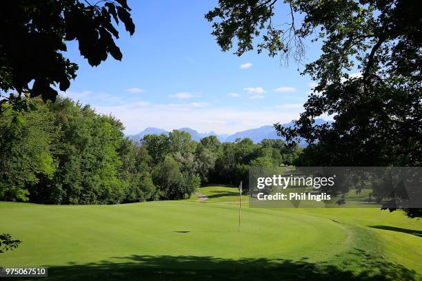 Pinflag on the 16th green during the first round of the 2018 Senior Italian Open presented by Villaverde Resort played at Golf Club Udine on June 15,...