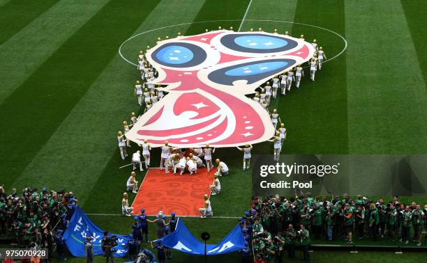 Performers during the opening ceremony prior to the 2018 FIFA World Cup Russia Group A match between Russia and Saudi Arabia at Luzhniki Stadium on...