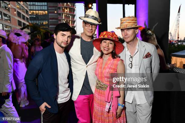Ian Michael Crumm, Cameron Silver, Marisol Deluna and Rod Keenan attend the 2018 High Line Hat Party at the The High Line on June 14, 2018 in New...