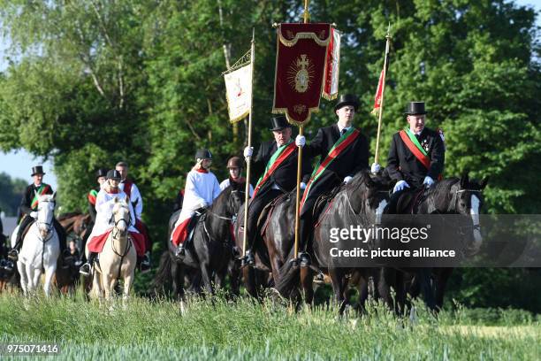 May 2018, Germany, Weingarten: A group of participants in the traditional 'blood ride' came from Reichenbach-Sattenbeuren to celebrate Ascension Day...