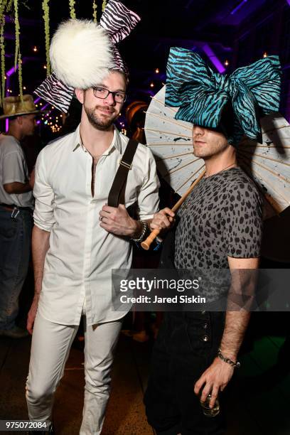 Andrew Wilson and Brett Thompson attend the 2018 High Line Hat Party at the The High Line on June 14, 2018 in New York City.
