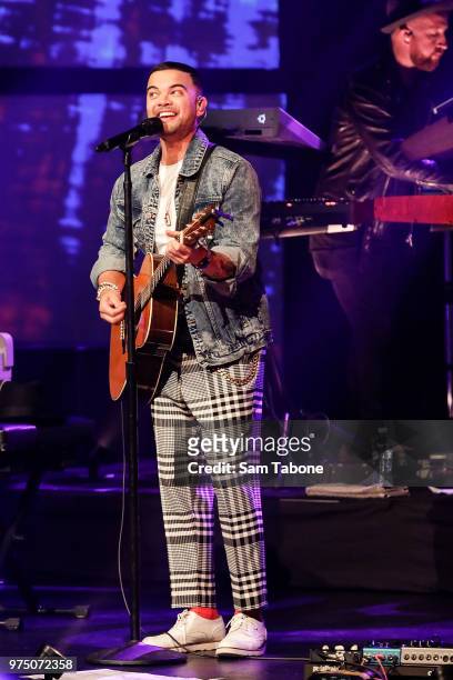 Guy Sebastian performs on stage a Frankston Arts Centre on June 15, 2018 in Melbourne, Australia.