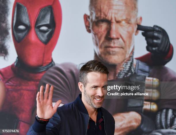 May 2018, Germany, Berlin: Actor Ryan Reynolds arrives at a press event to promote his new film 'Deadpool 2', which will hit German cinemas on 17...