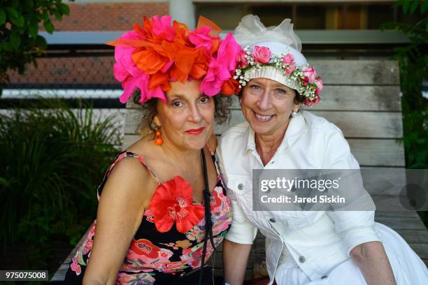 Margery Newman and guest attend the 2018 High Line Hat Party at the The High Line on June 14, 2018 in New York City.