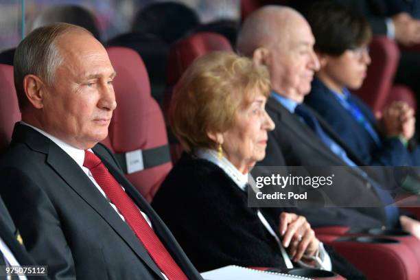 Russian President Vladimir Putin attends the opening ceremony prior to the 2018 FIFA World Cup Russia Group A match between Russia and Saudi Arabia...