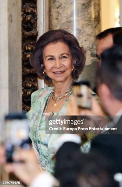 Queen Sofia attends Mapfre Foundation Awards 2017 at Casino de Madrid on June 14, 2018 in Madrid, Spain.