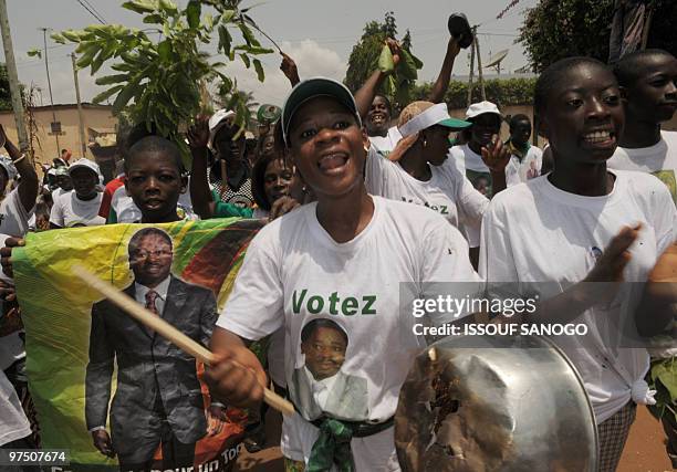 Supporter of Togolese incumbent President Faure Gnassingbe, son of the late veteran dictator Gnassingbe Eyadema, and candidate of the ruling Togolese...