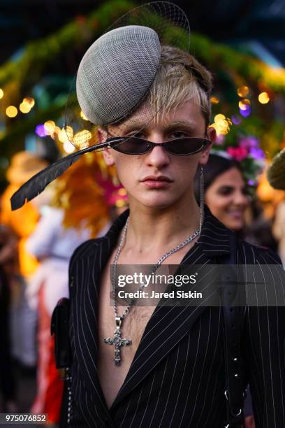 Guest attends the 2018 High Line Hat Party at the The High Line on June 14, 2018 in New York City.