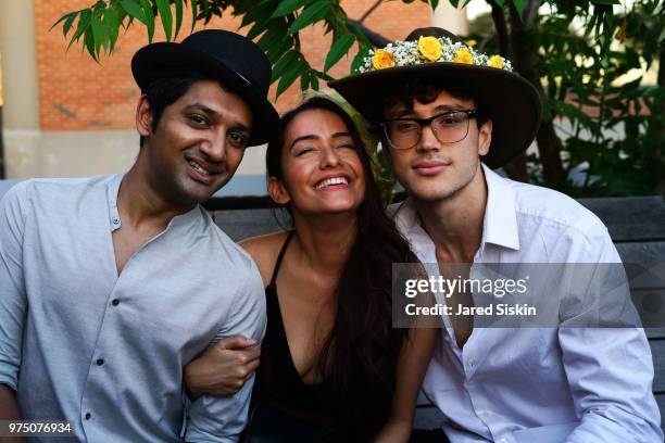 Jay Karthik, Raj Put and Willy Montana attend the 2018 High Line Hat Party at the The High Line on June 14, 2018 in New York City.