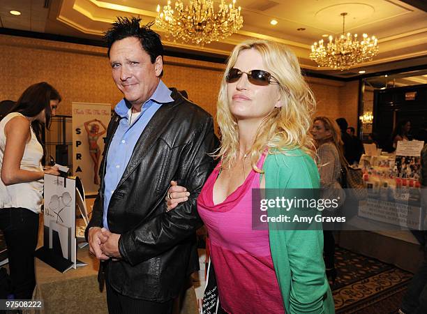 Actor Michael Madsen and wife attend Silhouette at the Secret Room Events Academy Awards Style Lounge at Intercontinental Hotel on March 6, 2010 in...