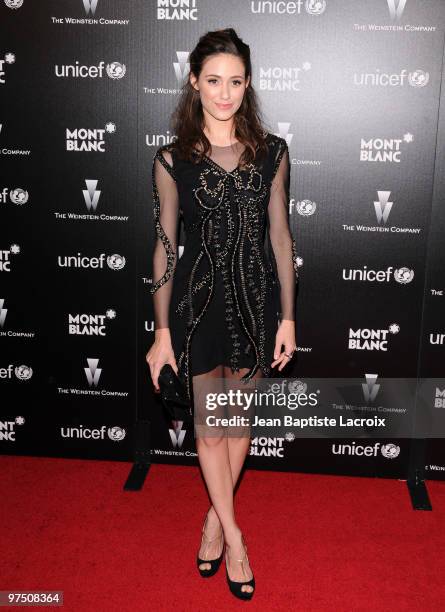 Emmy Rossum attends the Montblanc Charity Cocktail hosted by the Weinstein Company to benefit UNICEF at Soho House on March 6, 2010 in West...