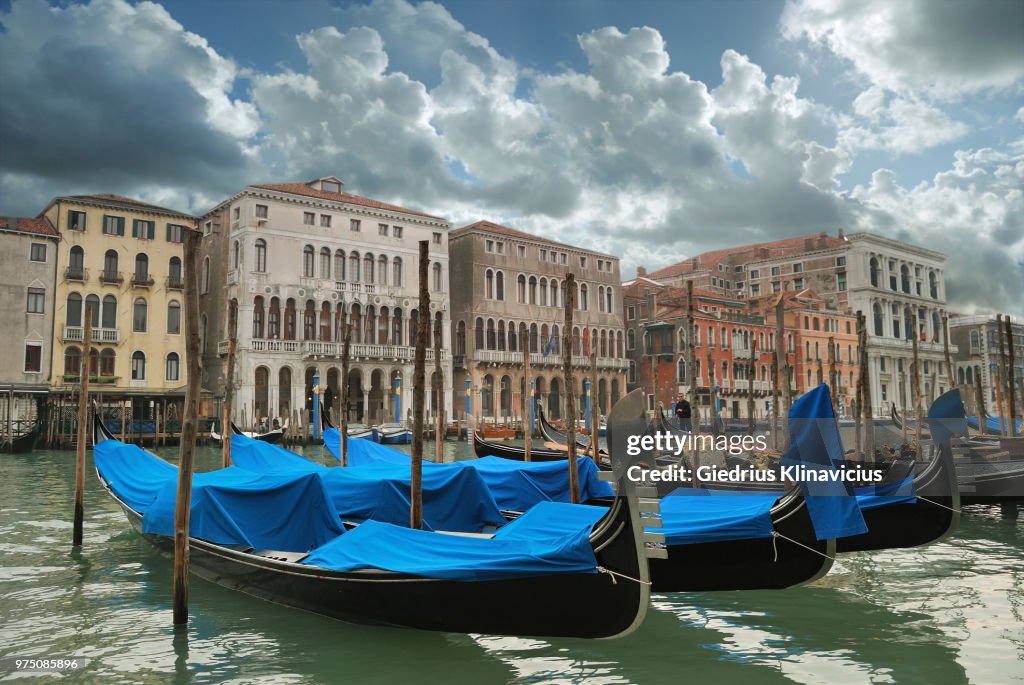 Venice gondolas Grand Canal panorama