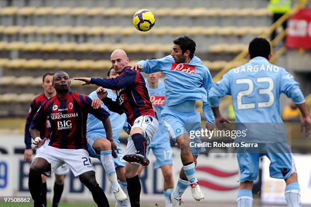 Salvatore Aronica of Napoli competes with Roberto Guana of Bologna during the Serie A match between Bologna FC and SSC Napoli at Stadio Renato...