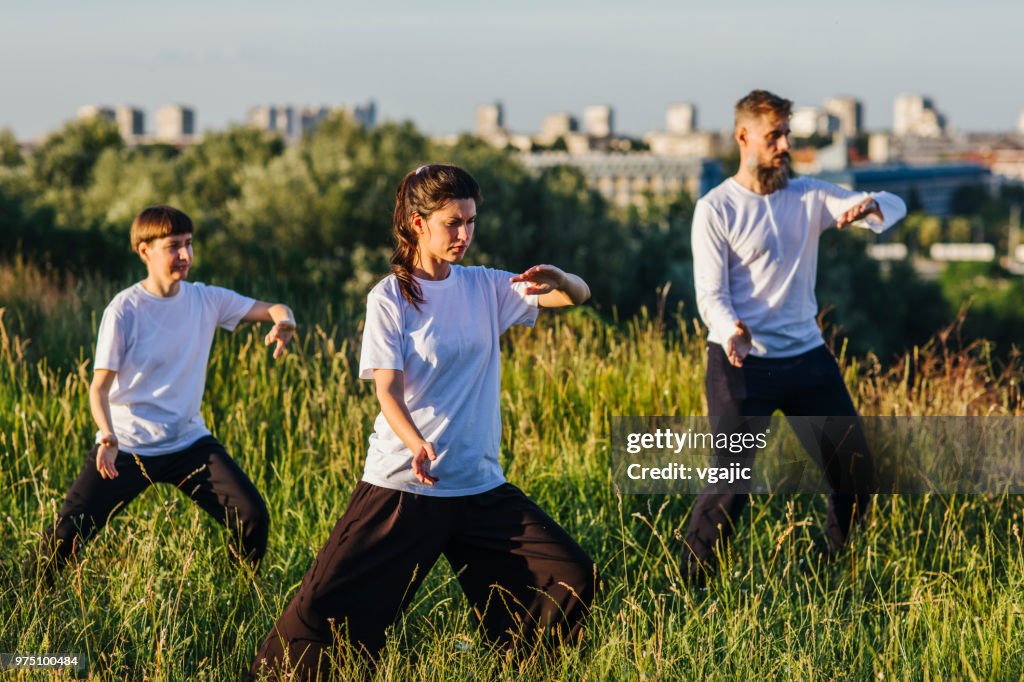 Friends Practicing Tai Chi