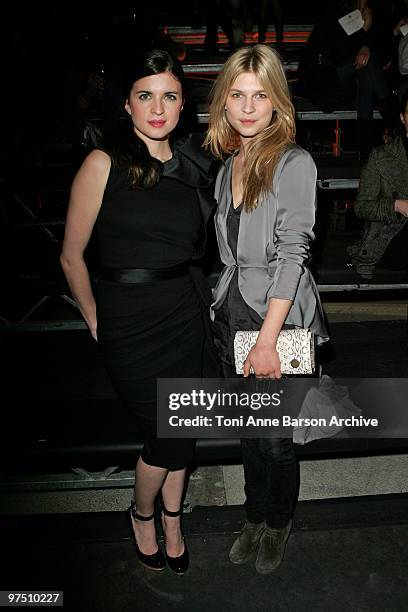 Cecile Cassel and Clemence Poesy attend the Lanvin Ready to Wear show as part of the Paris Womenswear Fashion Week Fall/Winter 2011 at Halle...