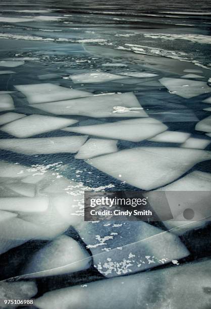 tiled mosaic ice_2, crystal lake, vermont - crystal smith stockfoto's en -beelden