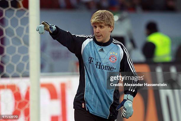 Oliver Pocher of the ran AllstarTeam reacts during the charity match for earthquake victims in Haiti between ran Allstar team and National team of...