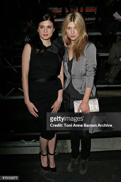 Cecile Cassel and Clemence Poesy attend the Lanvin Ready to Wear show as part of the Paris Womenswear Fashion Week Fall/Winter 2011 at Halle...