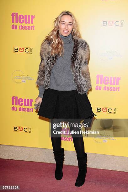 Alexandra Golovanoff attends the 'Fleur du Desert' Paris premiere at Theatre Marigny on March 7, 2010 in Paris, France.